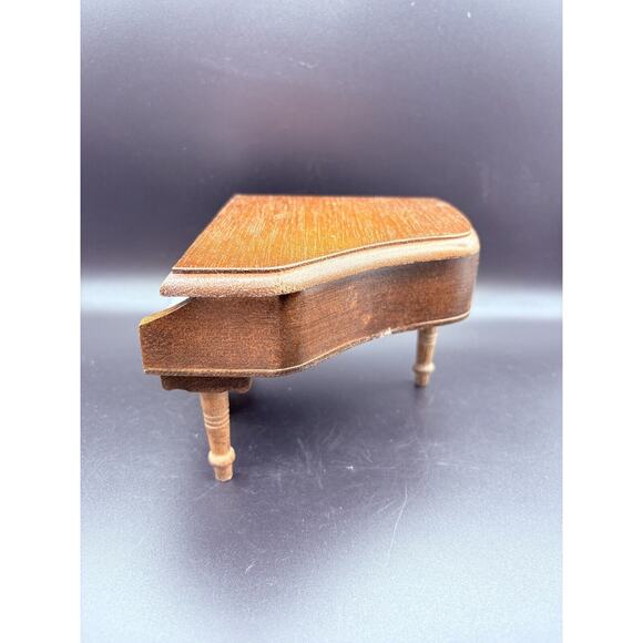 Vtg Concord Dollhouse Miniature Grand Piano Bench Stool With Box Med Oak Color - Picture 3 of 16